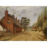 Wilford Village, Nottingham, oil on board, signed Moore and dated 1914, unframed. 29.5 x 22.5 cm.