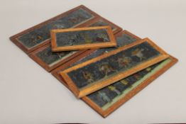 A quantity of framed magic lantern slides.