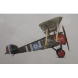 Sopwith Camel, print, framed and glazed. 37 x 24 cm.