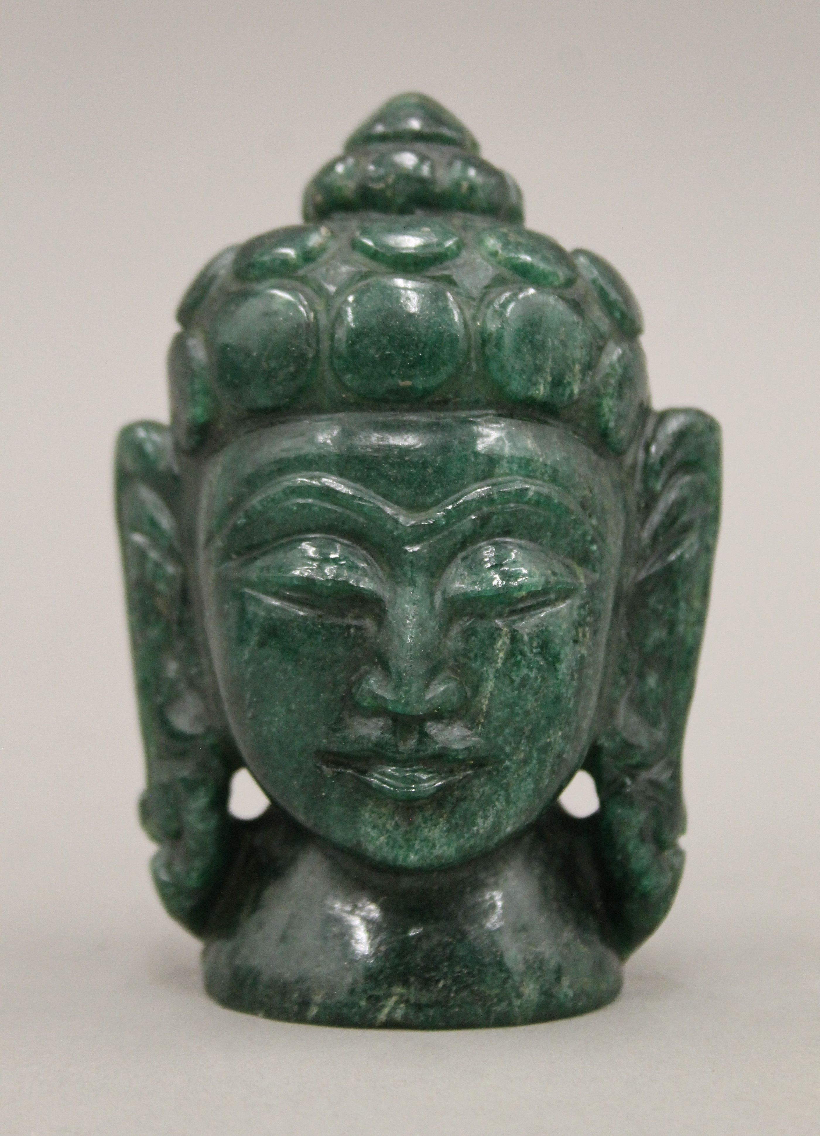 Three hardstone models of Buddha. The largest 10 cm high. - Image 2 of 5