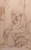 FREDERICK GOODALL RA (1822-1904) British, The Holy Mother, Ink and pencil, signed with monogram,