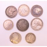 A quantity of Victorian and earlier silver coins.