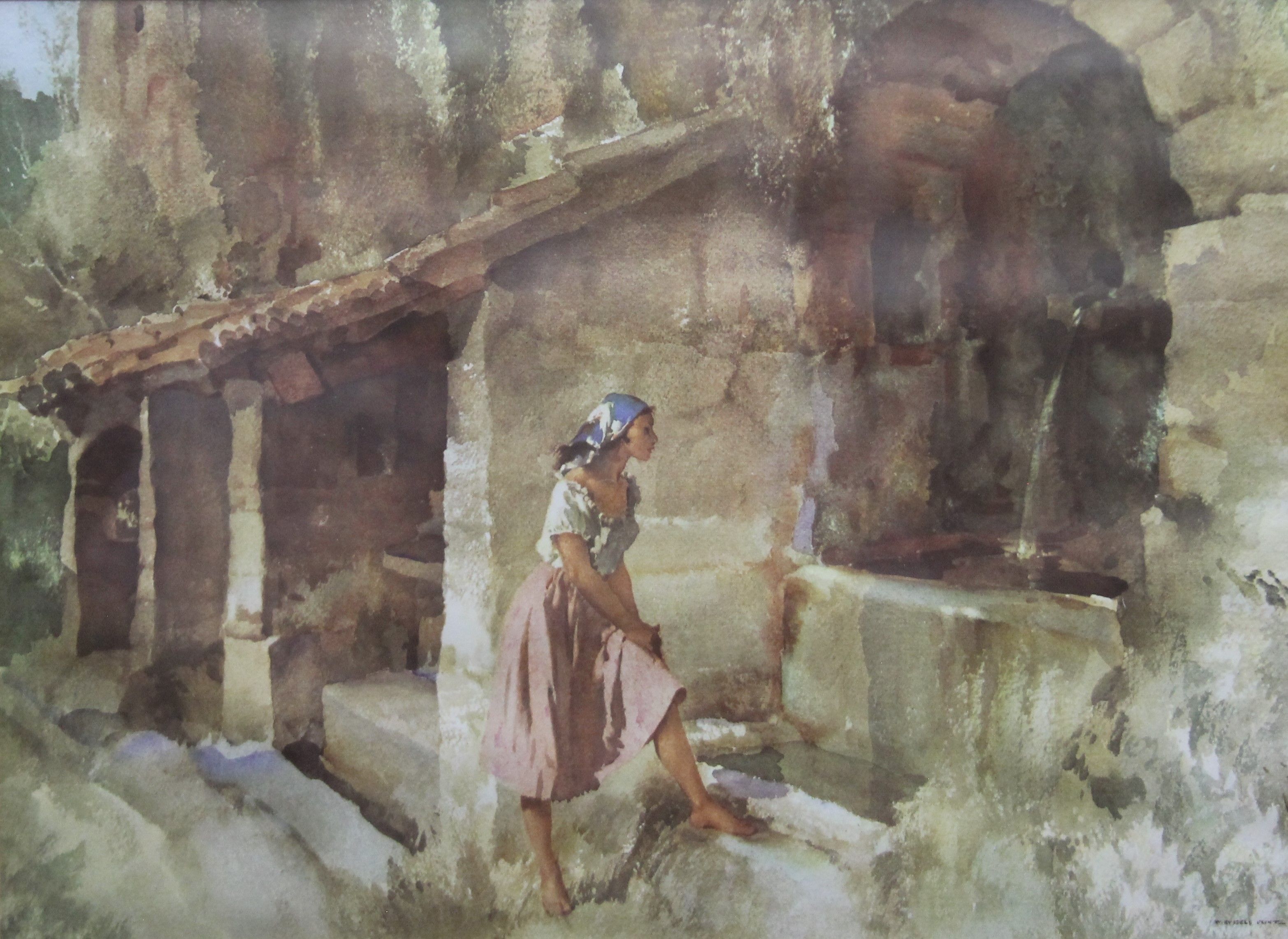 WILLIAM RUSSELL FLINT, print, framed and glazed. 39 x 28.5 cm.