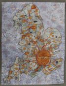 GRAYSON PERRY (born 1960) British (AR), Grayson's Art Club Tea Towel, Map, cotton. 44 x 58 cm.