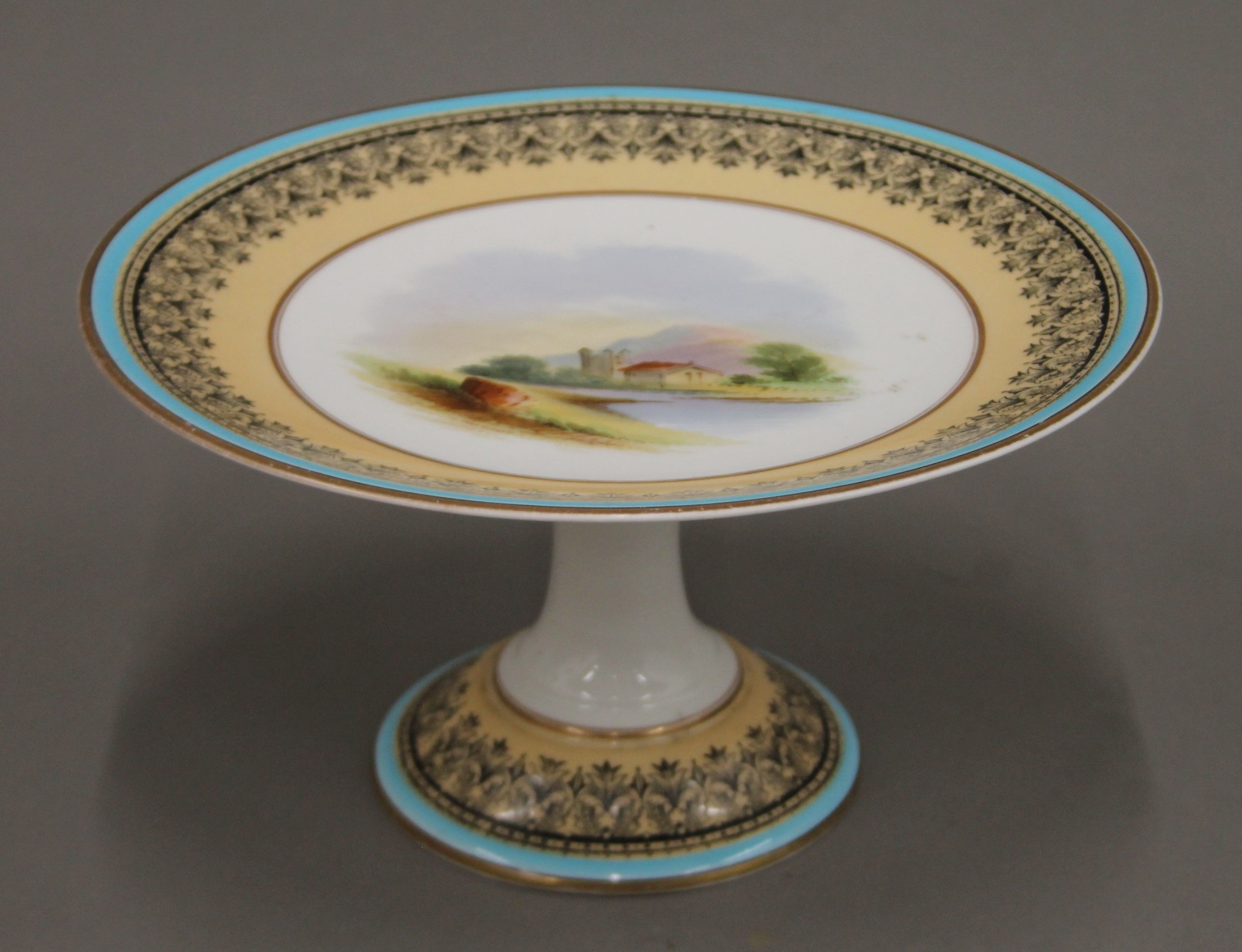 A Victorian painted porcelain dessert set. - Image 2 of 9