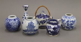 A small quantity of blue and white porcelain.