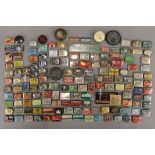 A large collection of approximately 160 antique gramophone needle tins, plus other related items.