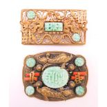 Two Chinese Art Exhibition of 1936 brooches by Max Neiger, Czechoslovakian. Dolphin motif brooch 5.