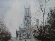 GEOFF JOHNYS (East Anglian Contemporary Artist), Ely Cathedral, print, framed and glazed.