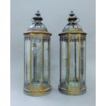 A pair of lanterns. 58 cm high.