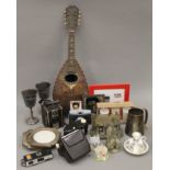 A quantity of miscellaneous items, including an Italian mandolin.