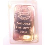 A 1 ounce silver Sharps Pixley ingot.