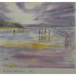 RICHARD WHITBOURN, Cornish Beach, limited edition print, numbered 42/50, framed and glazed.