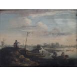 DUTCH SCHOOL (19th century), Riverscene, oil on panel; together with a 19th century oil on canvas,