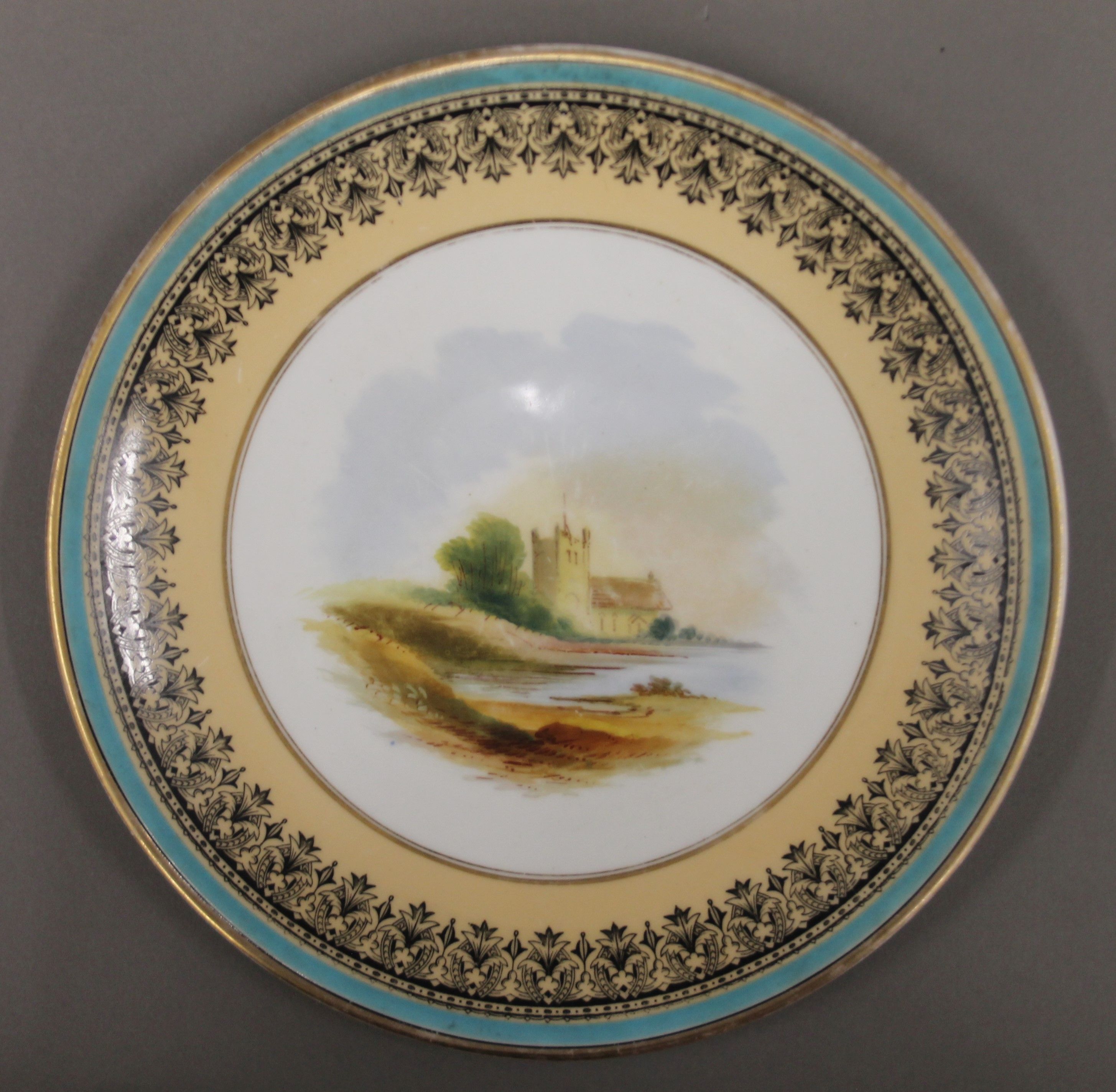 A Victorian painted porcelain dessert set. - Image 8 of 9