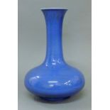 A Chinese blue ground porcelain vase. 33 cm high.