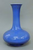 A Chinese blue ground porcelain vase. 33 cm high.