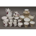 A Royal Albert Sweet Romance tea set and a Gladstone bone china tea set.