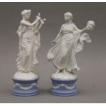 Two Wedgwood porcelain figures. The largest 28 cm high.