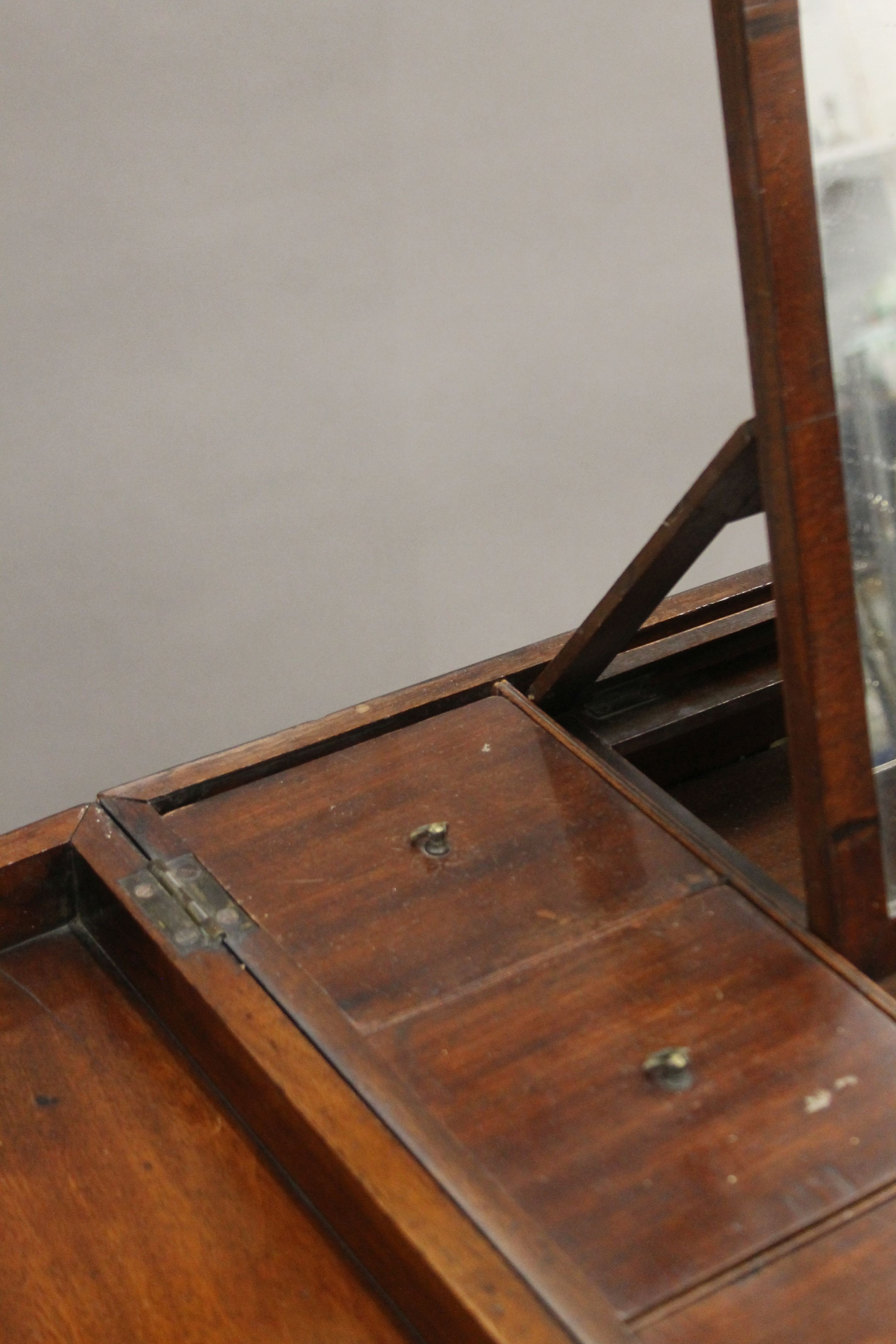 A 19th century mahogany gentleman's fold over dressing table. 63 cm wide. - Image 5 of 7