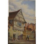 G W TAYLOR, The Old Blue Boar, Leicester, oil on board, unframed. 28 x 45.5 cm.