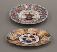 Two 19th century Imari dishes. The largest 22 cm diameter.