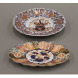 Two 19th century Imari dishes. The largest 22 cm diameter.