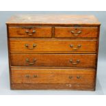 A 19th century oak chest of drawers. 114 cm wide.