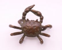 A bronze model of a crab. 5.5 cm long.