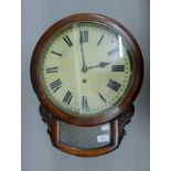 A 19th century wall clock (lacking movement). 48 cm high.