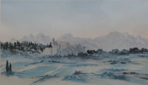 HIS MAJESTY KING CHARLES III (born 1948) British, View in South of France, a limited edition print.
