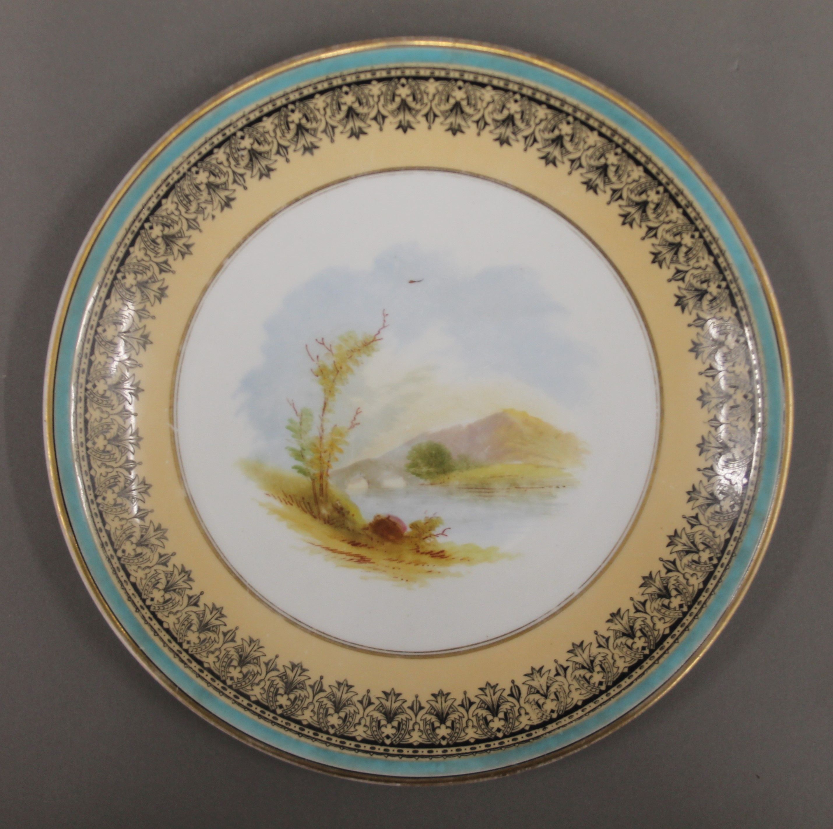 A Victorian painted porcelain dessert set. - Image 7 of 9