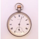 A Waltham silver pocket watch.