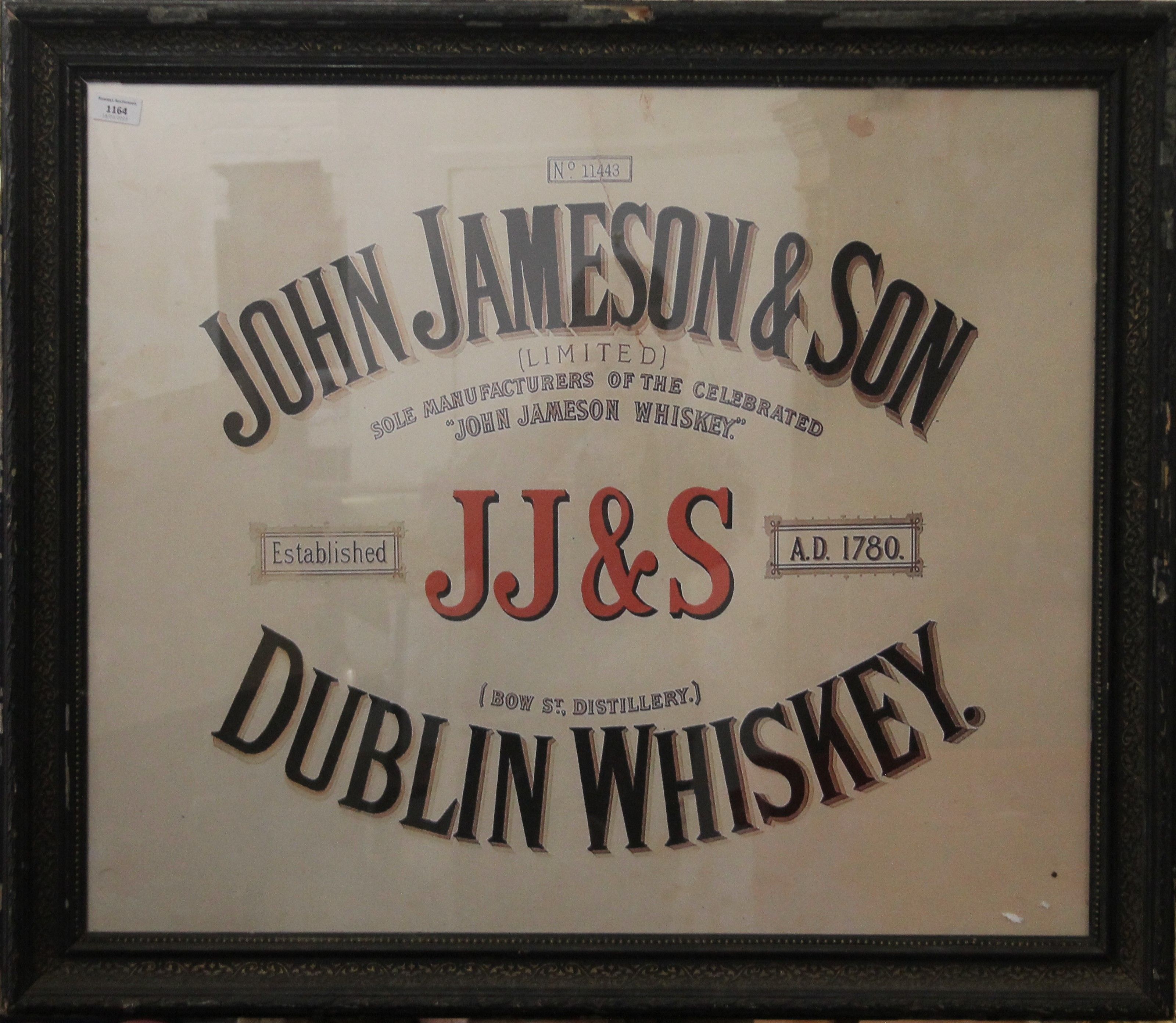 A John Jameson and Son advertising print, framed and glazed. 93 x 81.5 cm. - Image 2 of 2