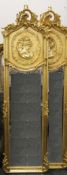 A pair of large gilt mirrors. 52 cm wide x 178 cm high.