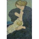 Style of MAURICE DENIS (1870-1943) French, Mother and Child, oil on board,