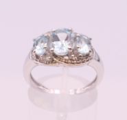 A silver dress ring. Ring size P.