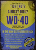 A WD40 tin sign. 50 x 70 cm.