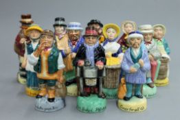 A collection of Criers of London toby jugs.