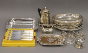 A quantity of various silver plated ware.