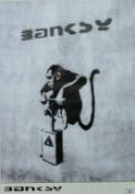 BANKSY (born 1974) British (AR), Monkey Bomb poster, framed and glazed. 40 x 54 cm.