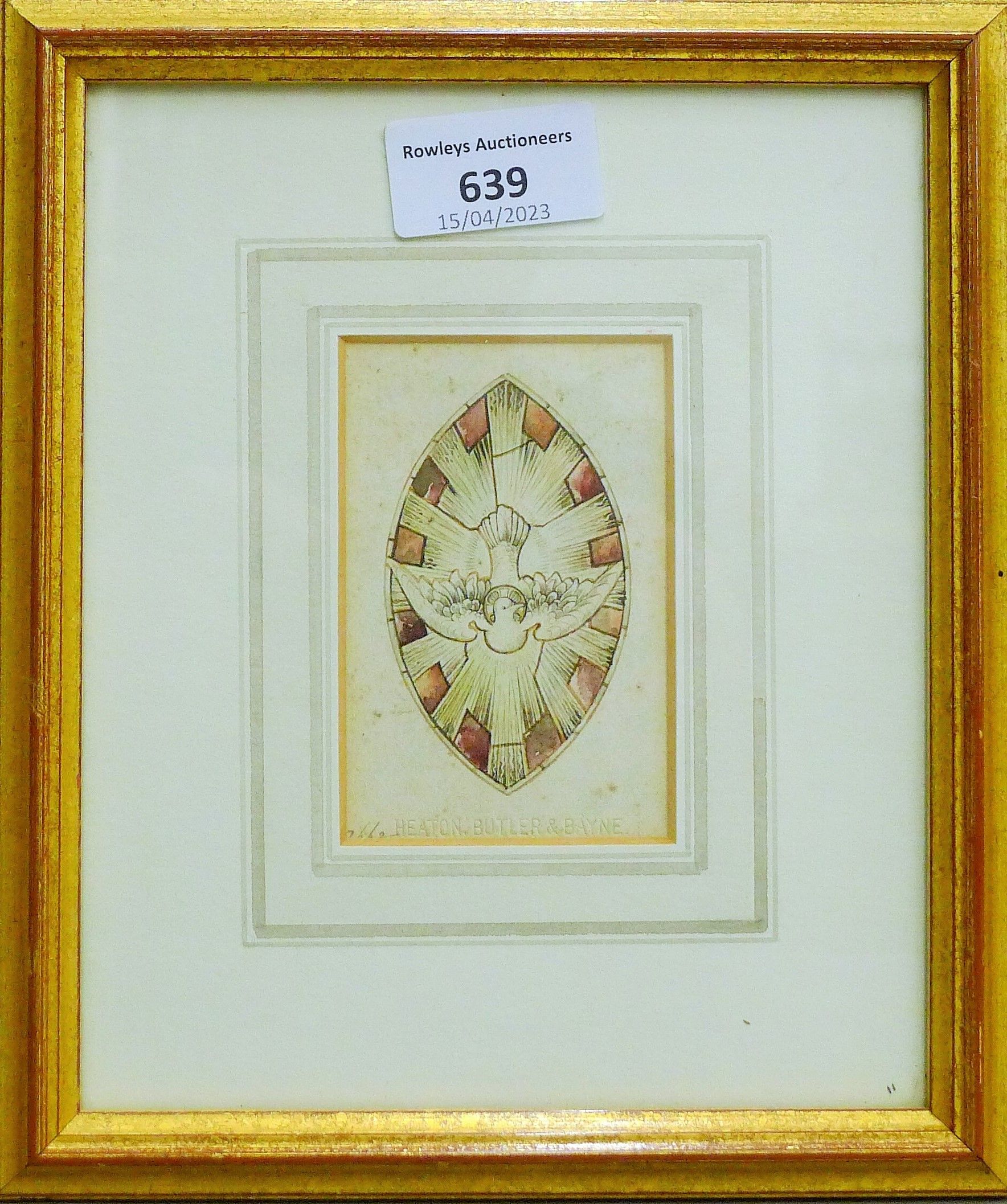 Three miniature stained glass watercolour designs by Clement Heaton of Heaton Butler and Bayne, - Image 3 of 4