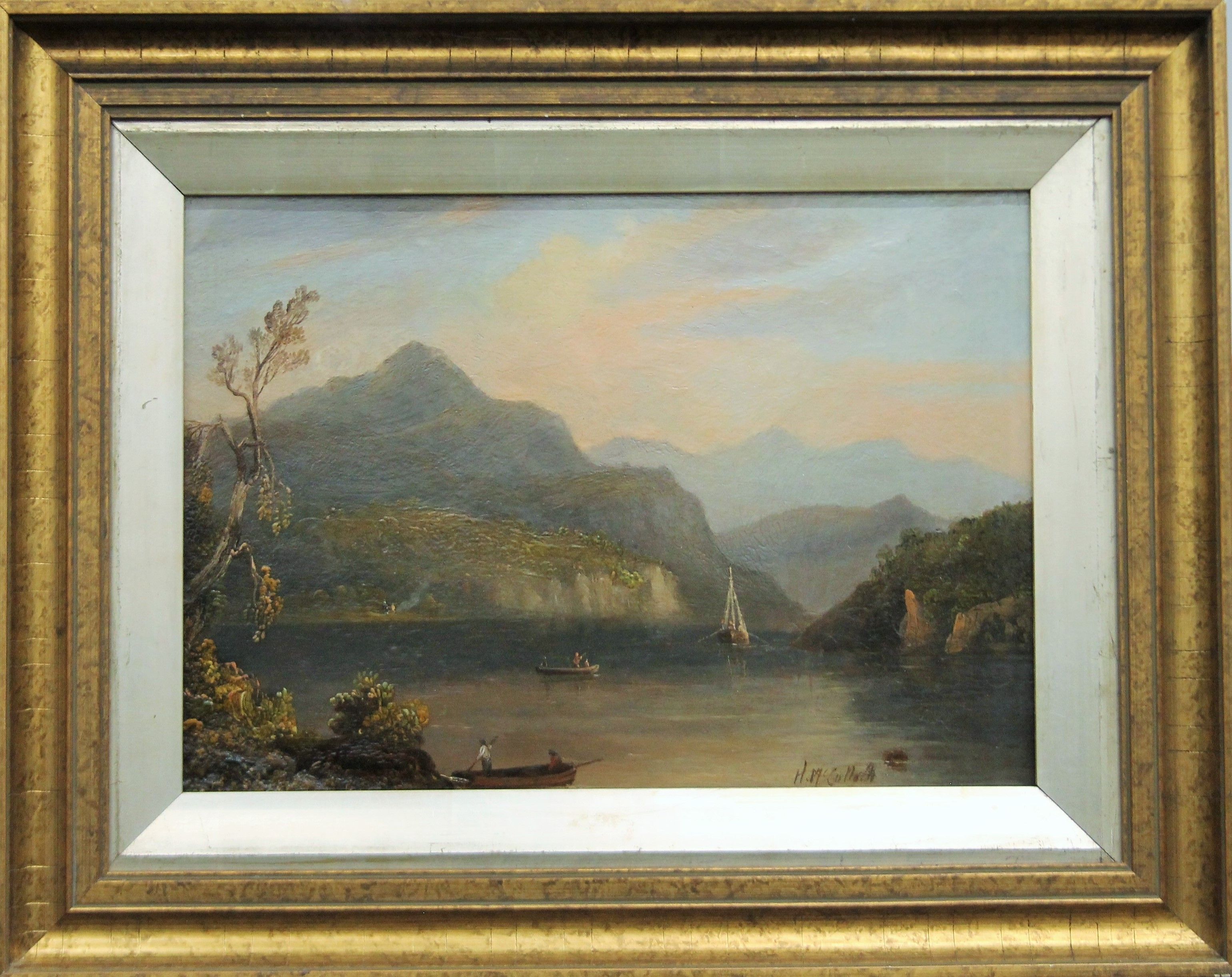 HORATIO McCULLOCH RSA (1805-1867) Scottish, Loch Scene, oil on board, framed. 34 x 24 cm. - Image 2 of 4