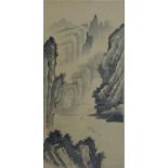 Two Chinese pictures, one framed. 41.5 x 78.5 cm overall.