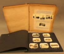 Two large photograph albums with typescript and photographs including captions of family trips in