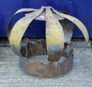 A 19th century hanging shop sign formed as a crown. 53 cm high.