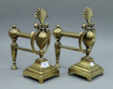 A pair of Victorian brass andirons. 29 cm high.