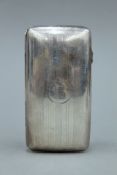 A silver cigar case. 13 cm long. 149.1 grammes.