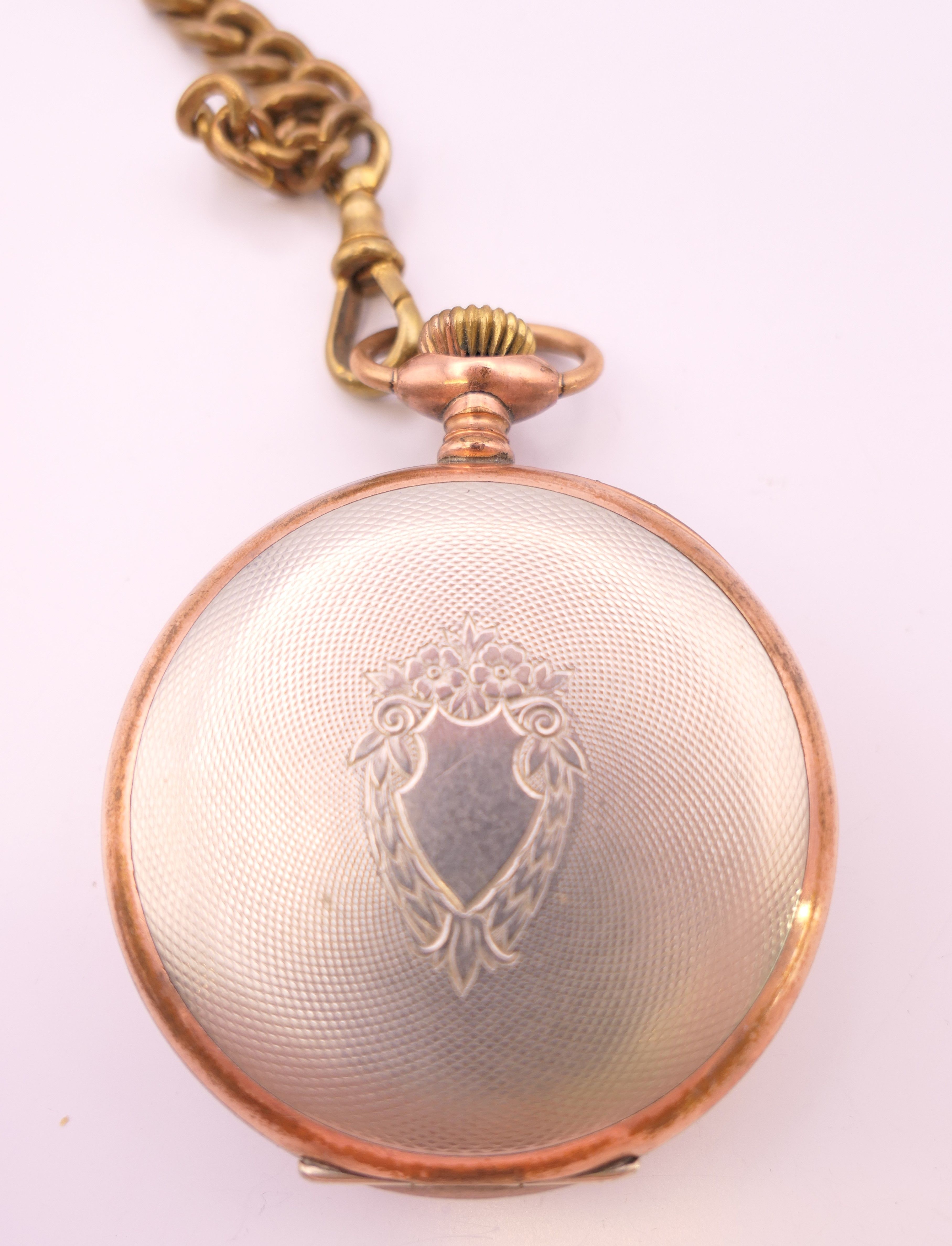 A Centra boxed pocket watch on a brass watch chain. 4.5 cm diameter. - Image 5 of 10
