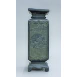 A 19th/20th century Oriental black basalt carved vase. 27 cm high.